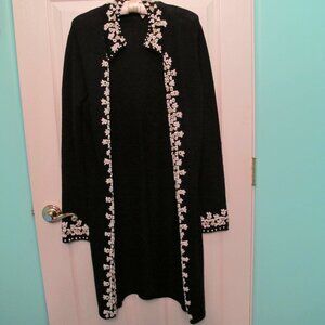 sitewide sale MODA Long Cardigan Sweater Black and white size Large